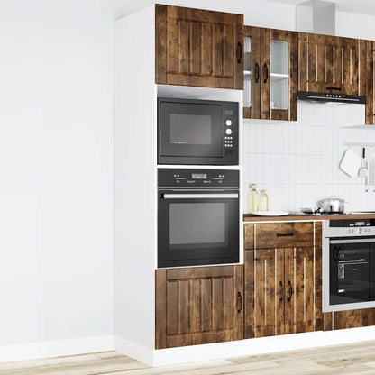 Oven Cabinets 2 pcs Kalmar Smoked Oak Engineered Wood