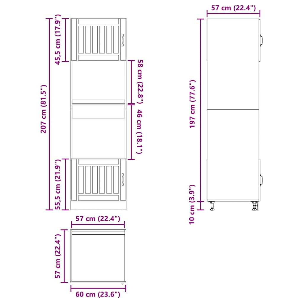 Oven Cabinets 2 pcs Kalmar Artisan Oak Engineered Wood