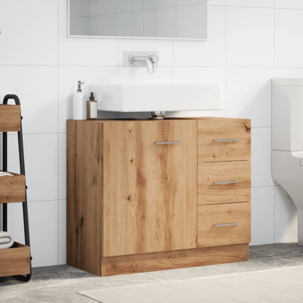 Sink Cabinet Artisian Oak 63x30x54 cm Engineered Wood