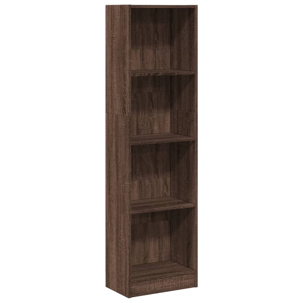 Bookcase Brown Oak 40x24x143 cm Engineered Wood