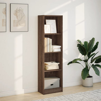 Bookcase Brown Oak 40x24x143 cm Engineered Wood