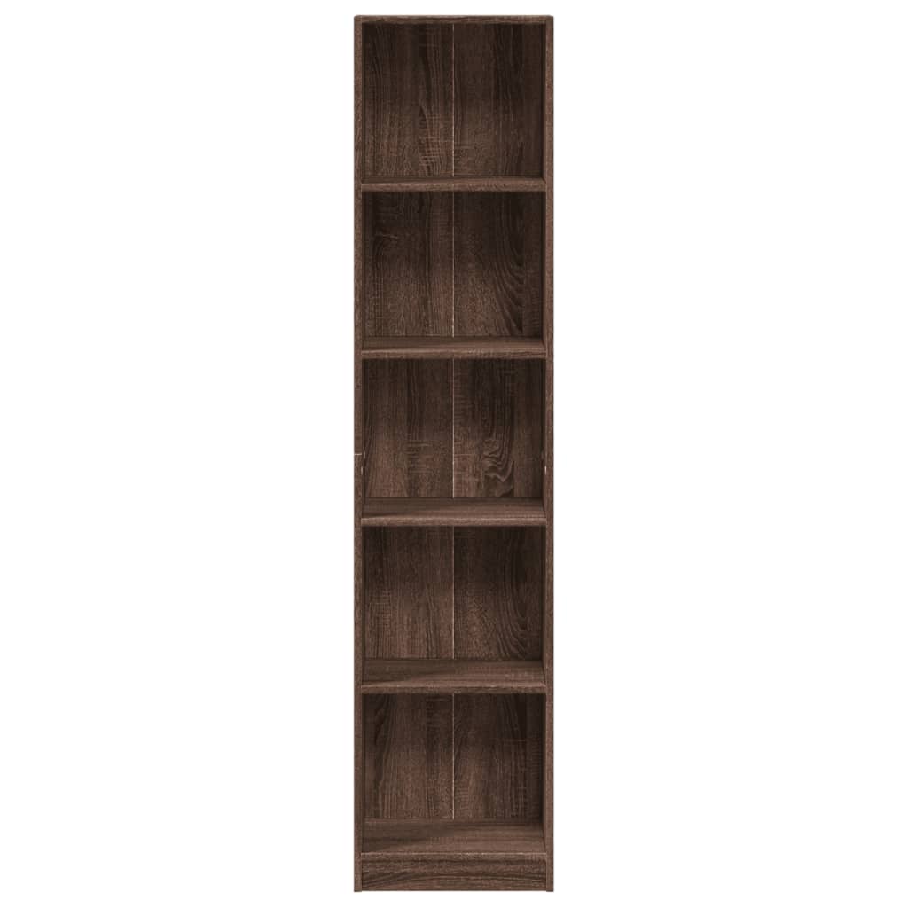 Bookcase Brown Oak 40x24x176 cm Engineered Wood