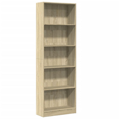 Bookcase Sonoma Oak 60x24x176 cm Engineered Wood