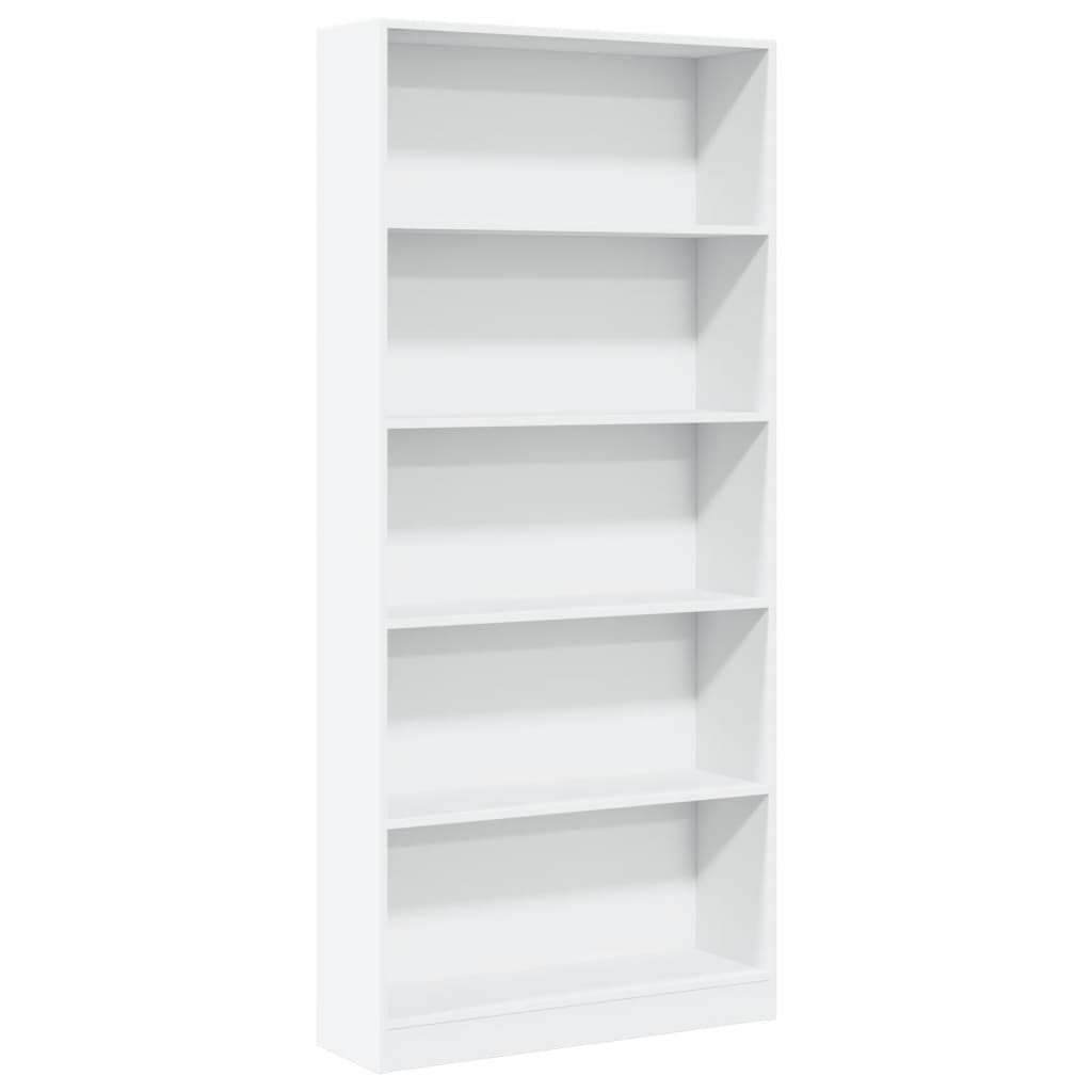 Bookcase White 80x24x176 cm Engineered Wood