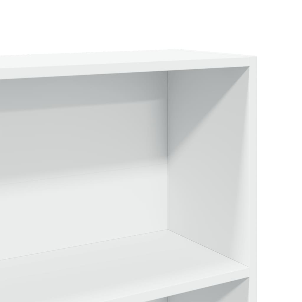 Bookcase White 80x24x176 cm Engineered Wood