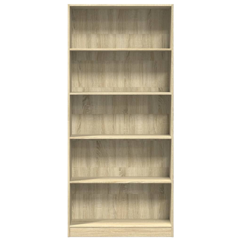 Bookcase Sonoma Oak 80x24x176 cm Engineered Wood