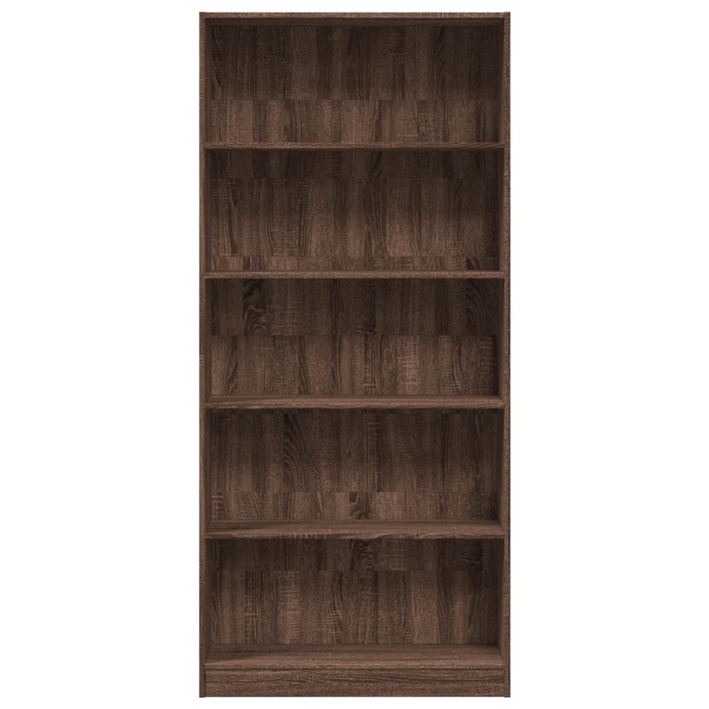 Bookcase Brown Oak 80x24x176 cm Engineered Wood