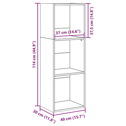 Bookcase Brown Oak 40x30x114 cm Engineered Wood