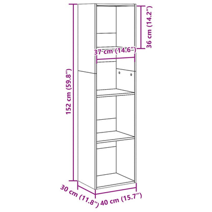 Bookcase Sonoma Oak 40x30x152 cm Engineered Wood