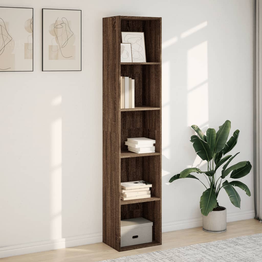 Bookcase Brown Oak 40x30x189 cm Engineered Wood