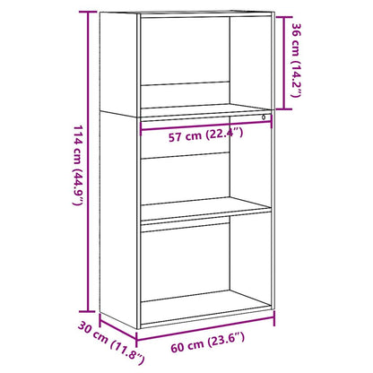 Bookcase Sonoma Oak 60x30x114 cm Engineered Wood