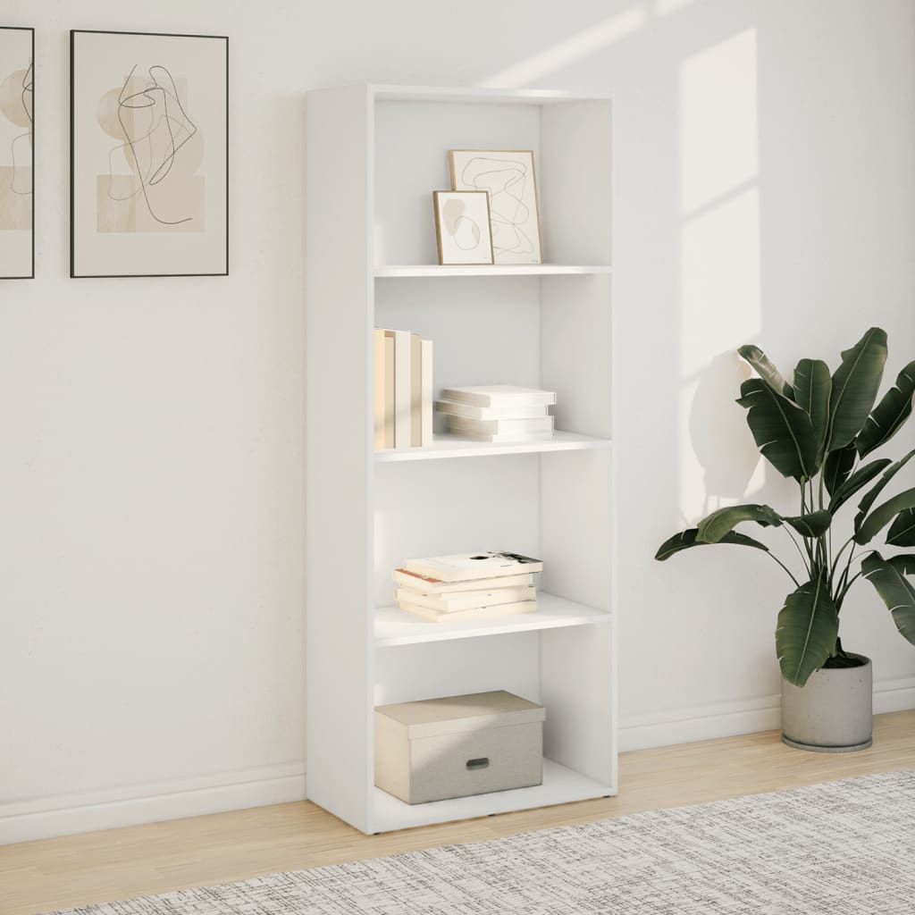 Bookcase White 60x30x152 cm Engineered Wood