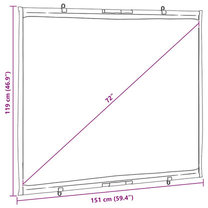 Projection Screen Wall-Hanging 72 Inch 4:3