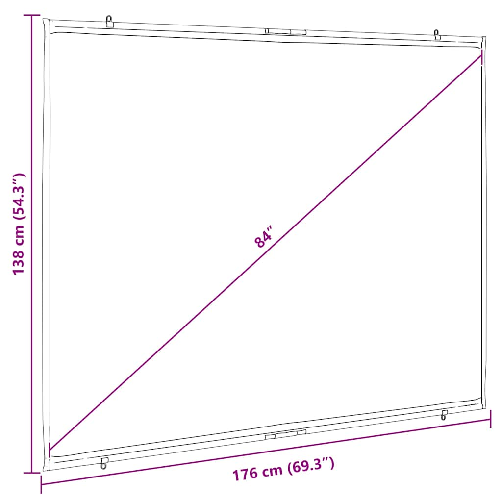 Projection Screen Wall-Hanging 84 Inch 4:3