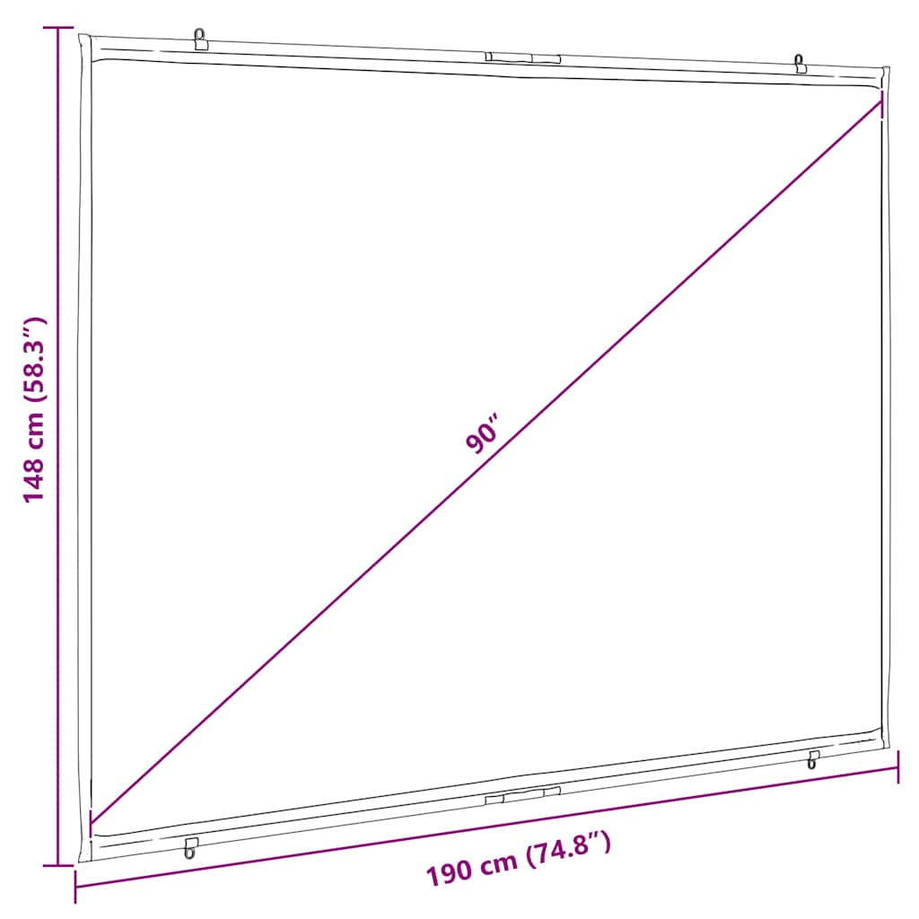 Projection Screen Wall-Hanging 90 Inch 4:3