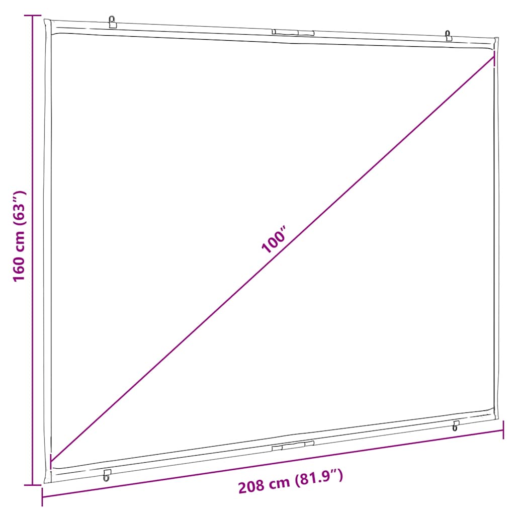 Projection Screen Wall-Hanging 100 Inch 4:3