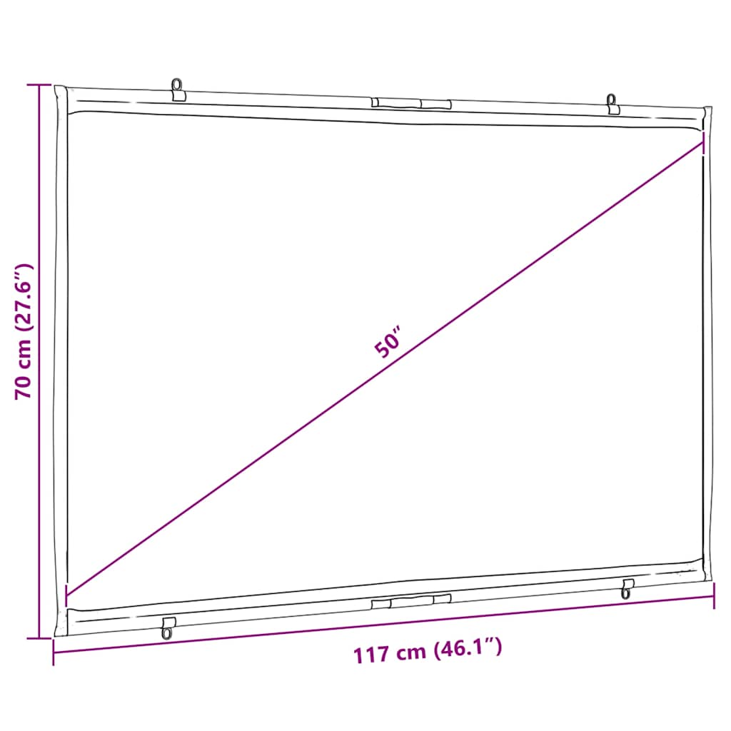 Projection Screen Wall-Hanging 50 Inch 16:9