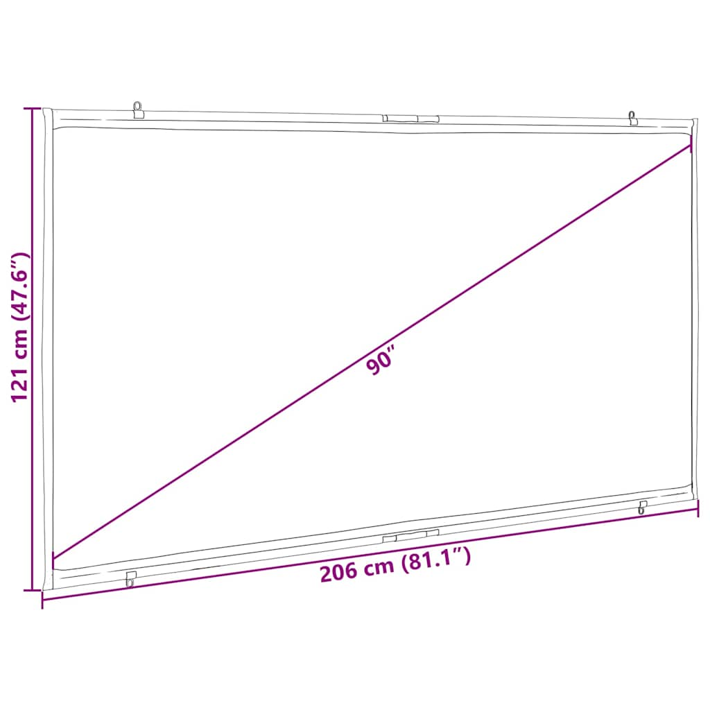 Projection Screen Wall-Hanging 90 Inch 16:9