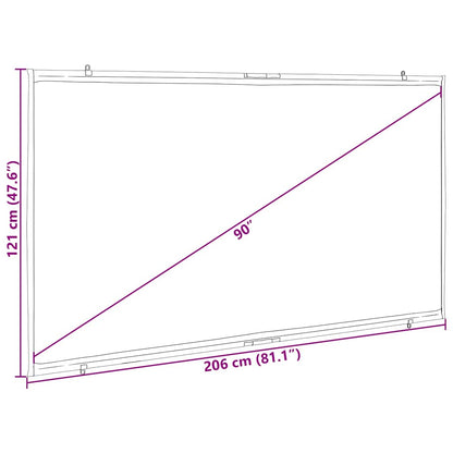 Projection Screen Wall-Hanging 90 Inch 16:9