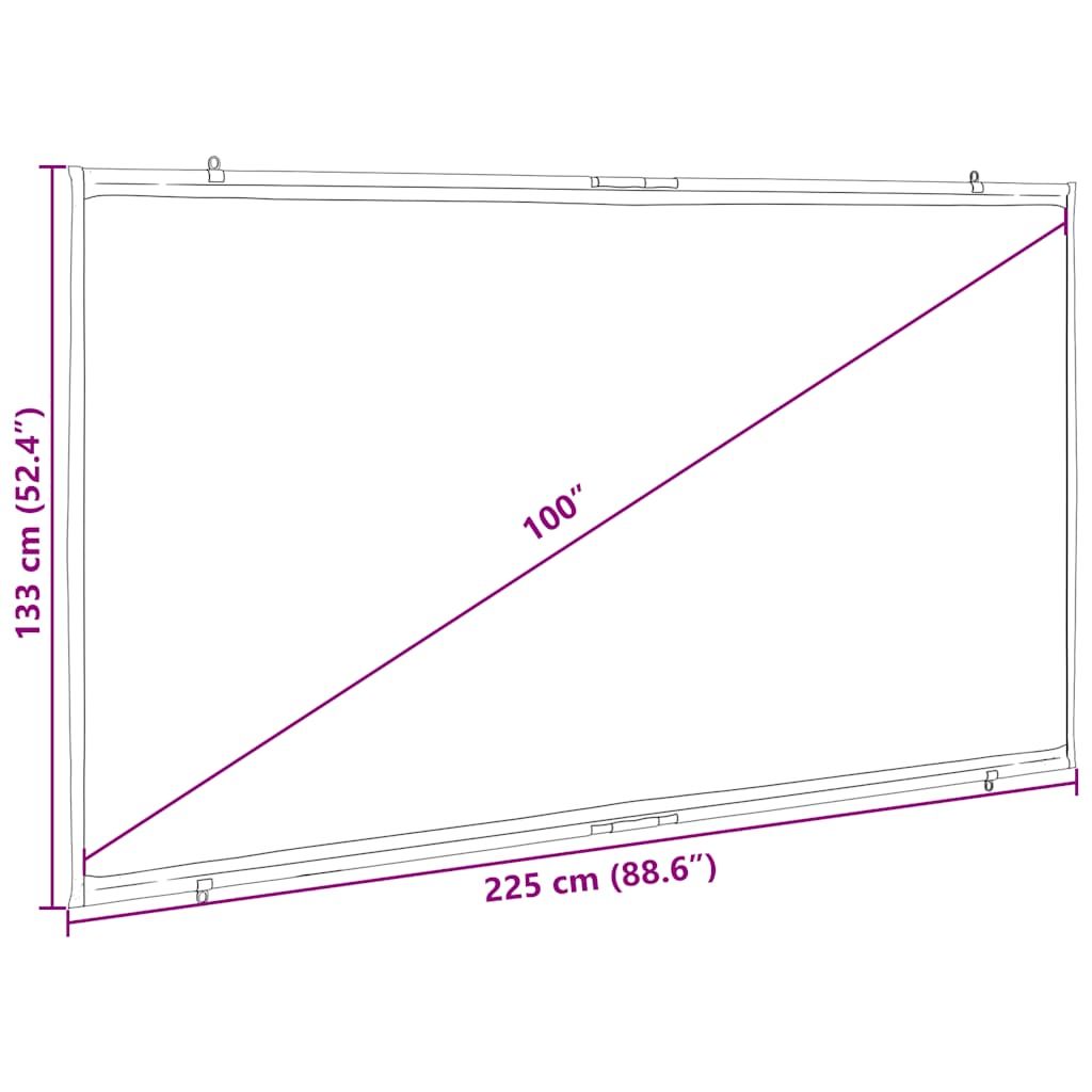 Projection Screen Wall-Hanging 100 Inch 16:9