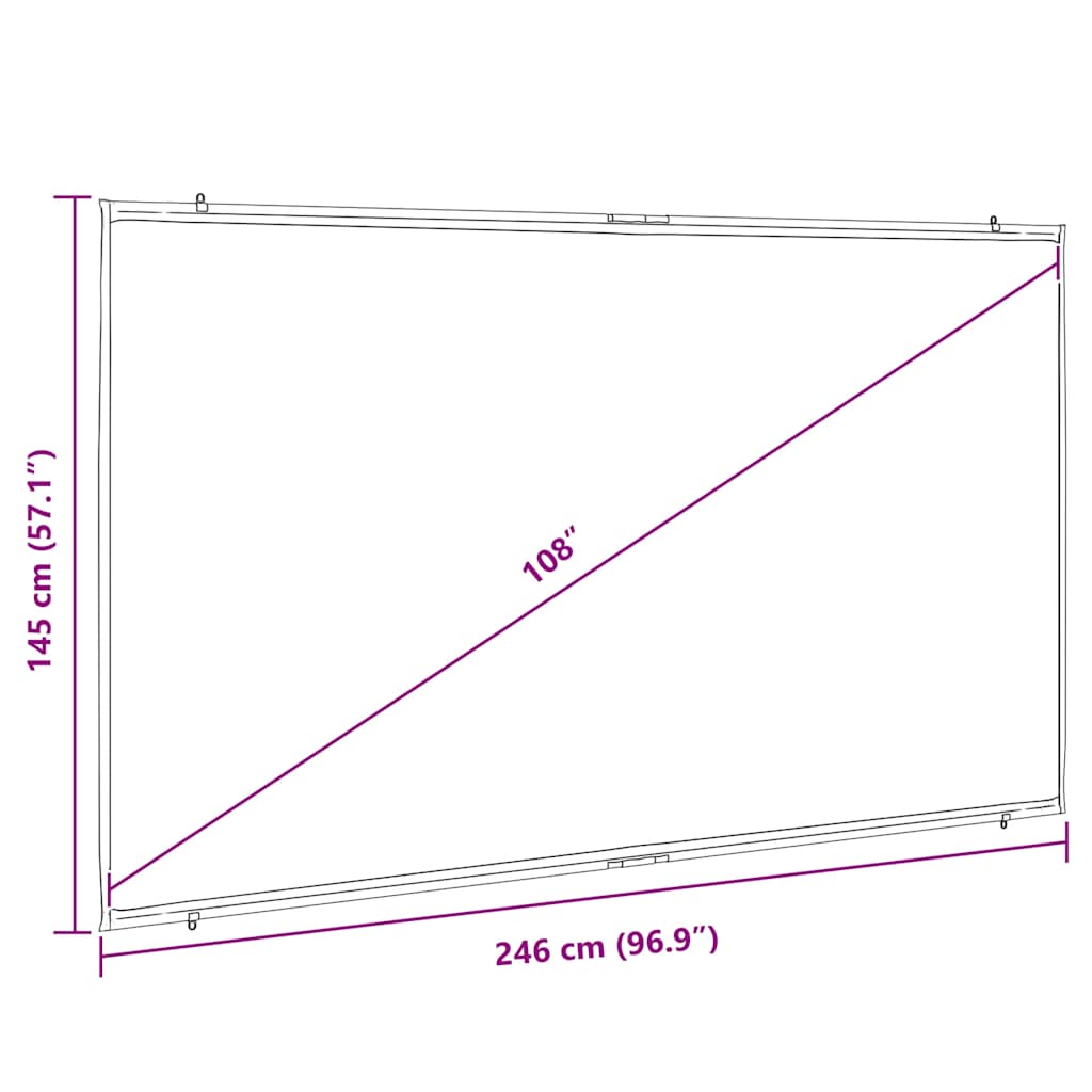 Projection Screen Wall-Hanging 108 Inch 16:9