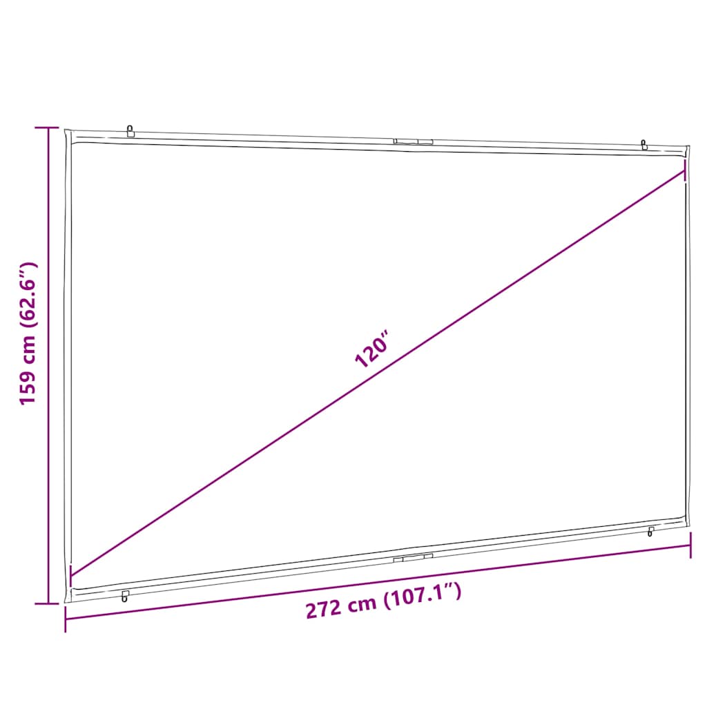 Projection Screen Wall-Hanging 120 Inch 16:9