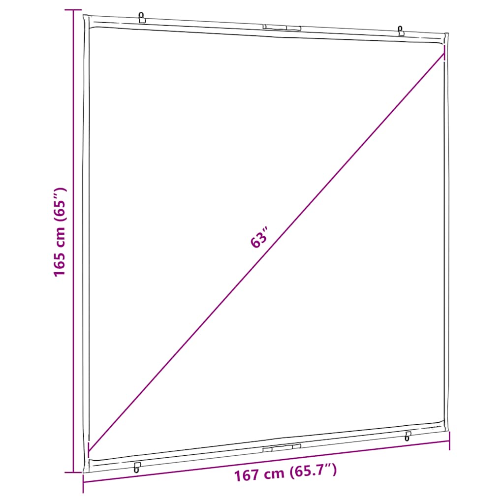 Projection Screen Wall-Hanging 89 Inch 1:1