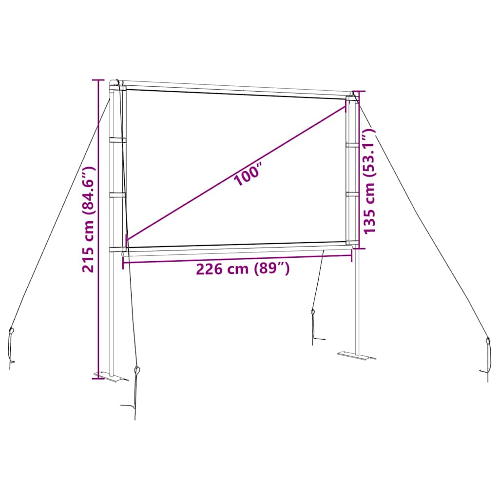 Projection Screen with Stands 100 Inch 16:9