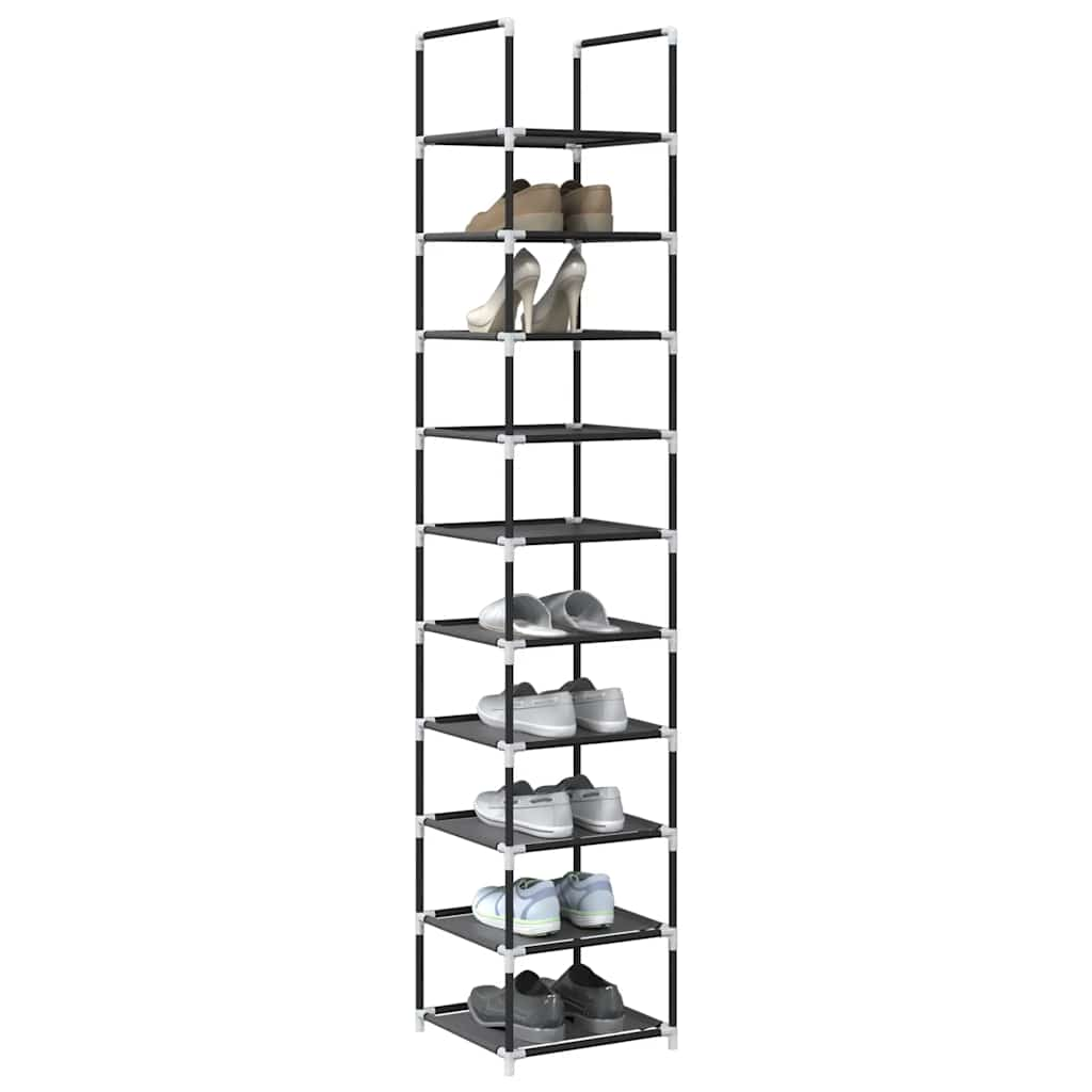 Shoe Rack 10-Tier Black 33x33x174 cm Non-woven Fabric