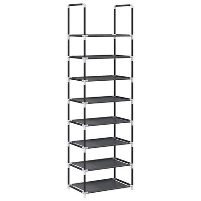 Shoe Rack 8-Tier Black 44x28x145 cm Non-woven Fabric