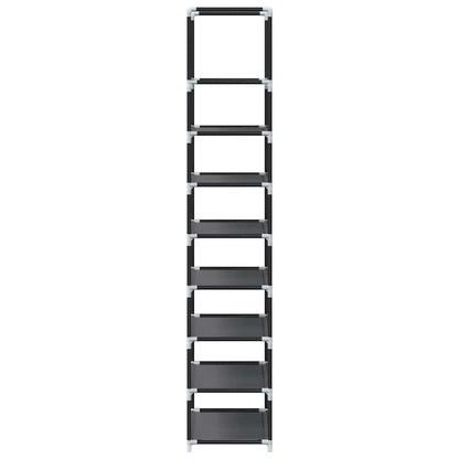 Shoe Rack 8-Tier Black 44x28x145 cm Non-woven Fabric