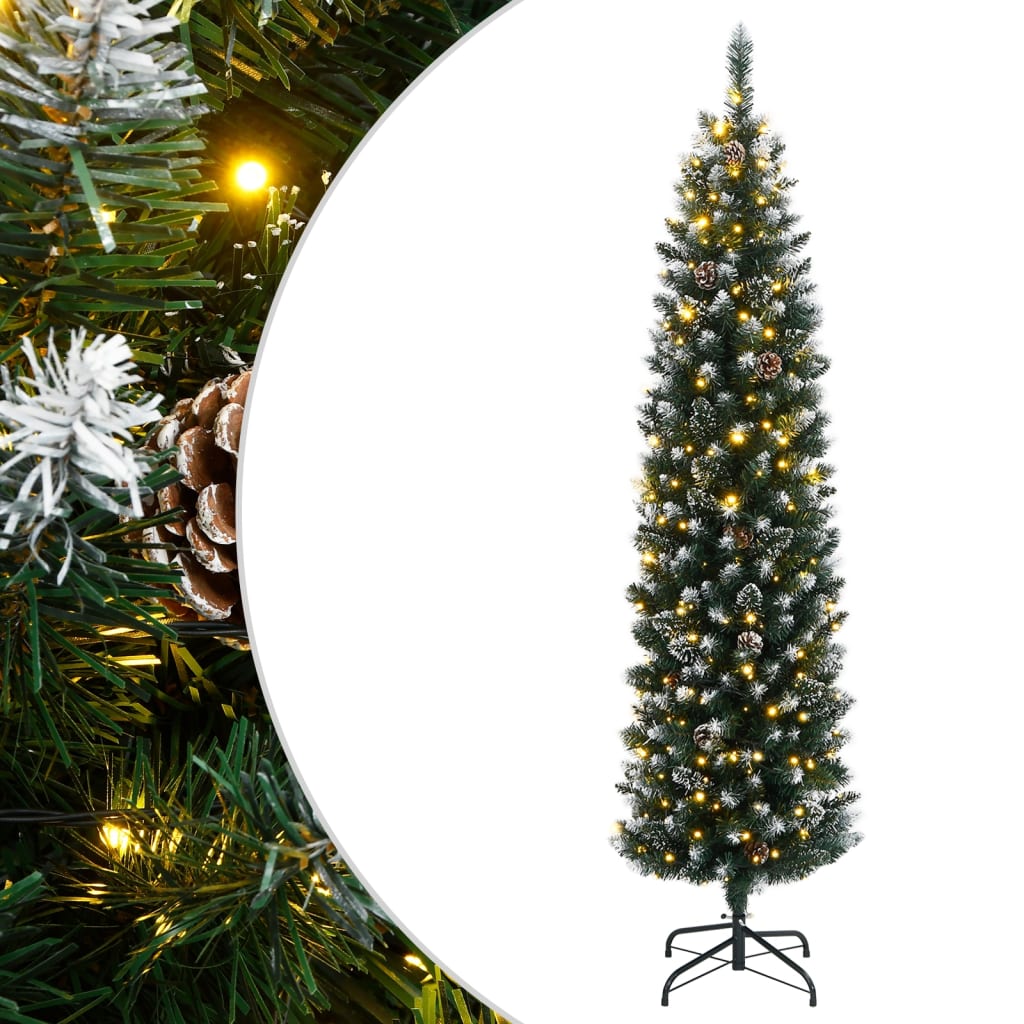 Artificial Slim Christmas Tree 300 LEDs 180 cm