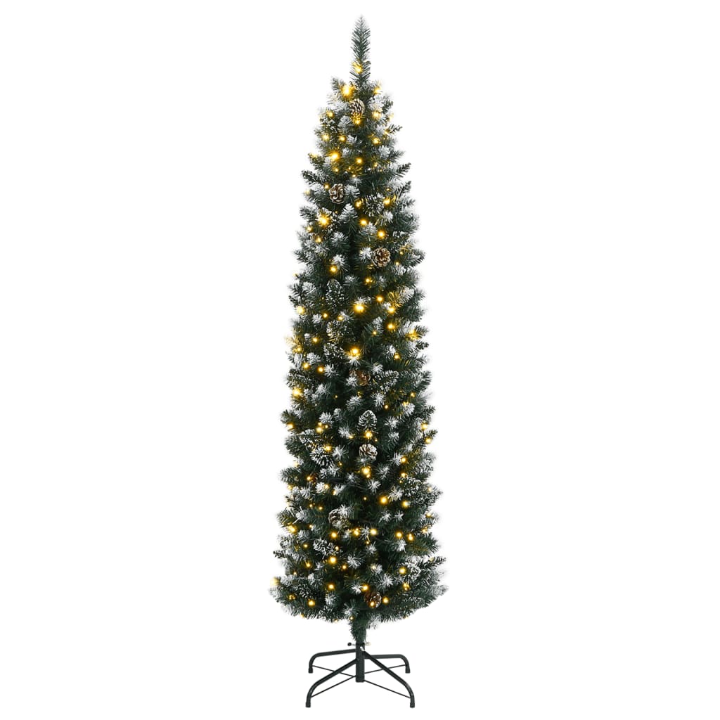 Artificial Slim Christmas Tree 300 LEDs 180 cm