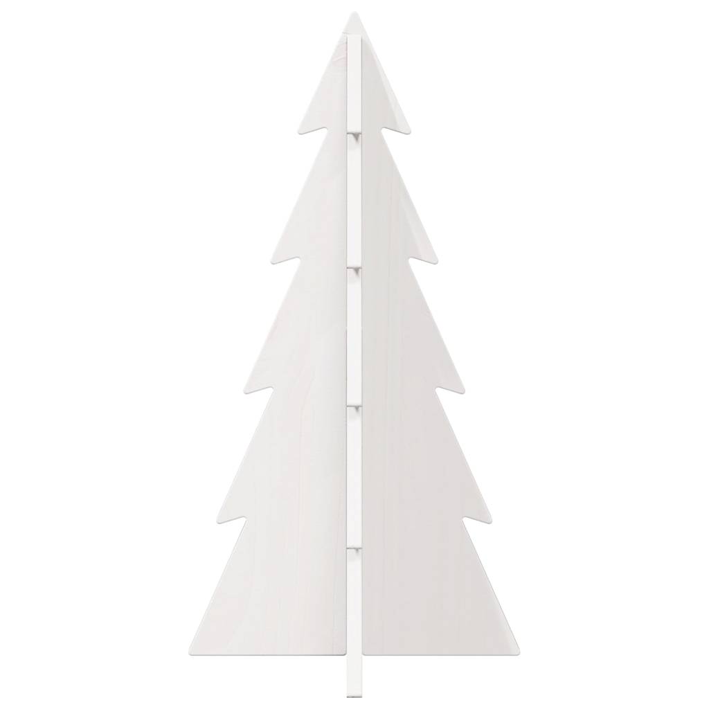 Wooden Christmas Tree for Decoration White 59.5 cm Solid Wood Pine