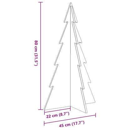 Wooden Christmas Tree for Decoration 80 cm Solid Wood Pine