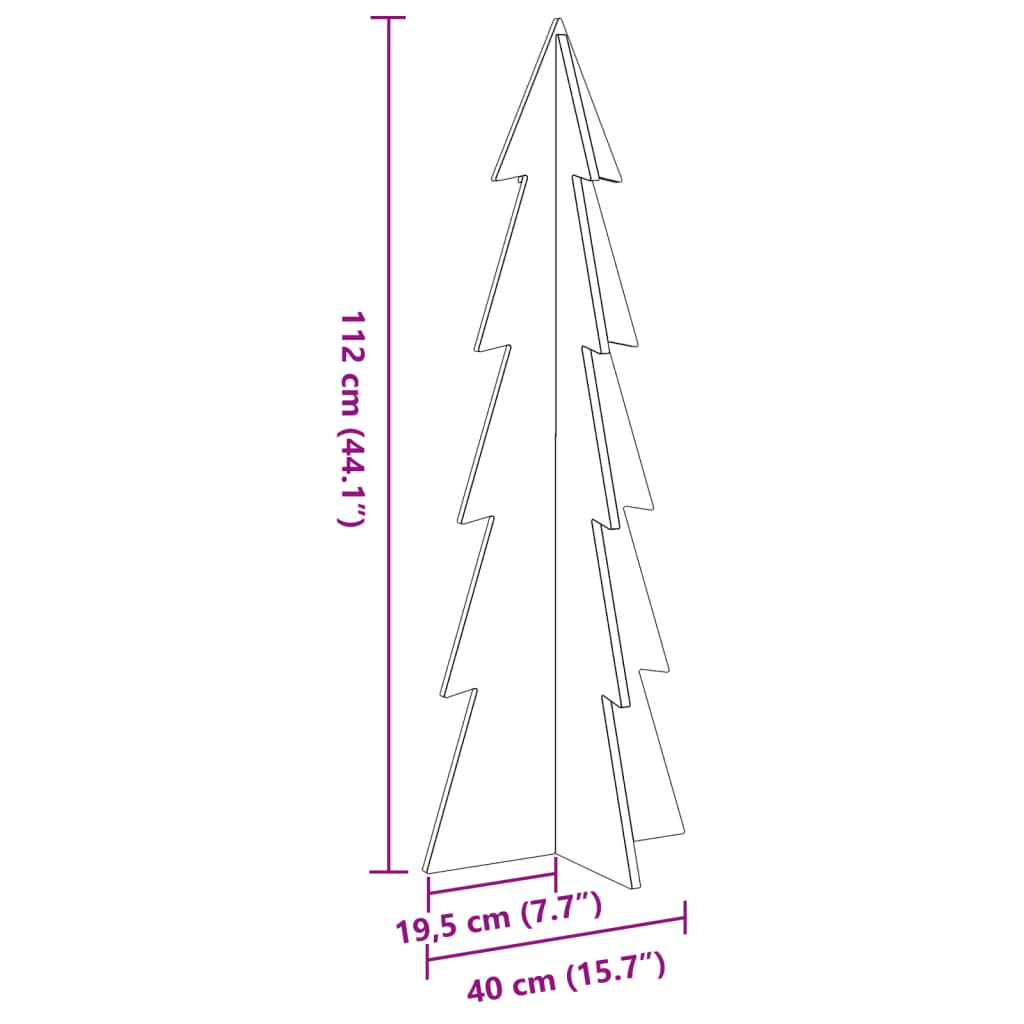 Wooden Christmas Tree for Decoration 112 cm Solid Wood Pine