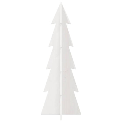 Wooden Christmas Tree for Decoration White 112 cm Solid Wood Pine