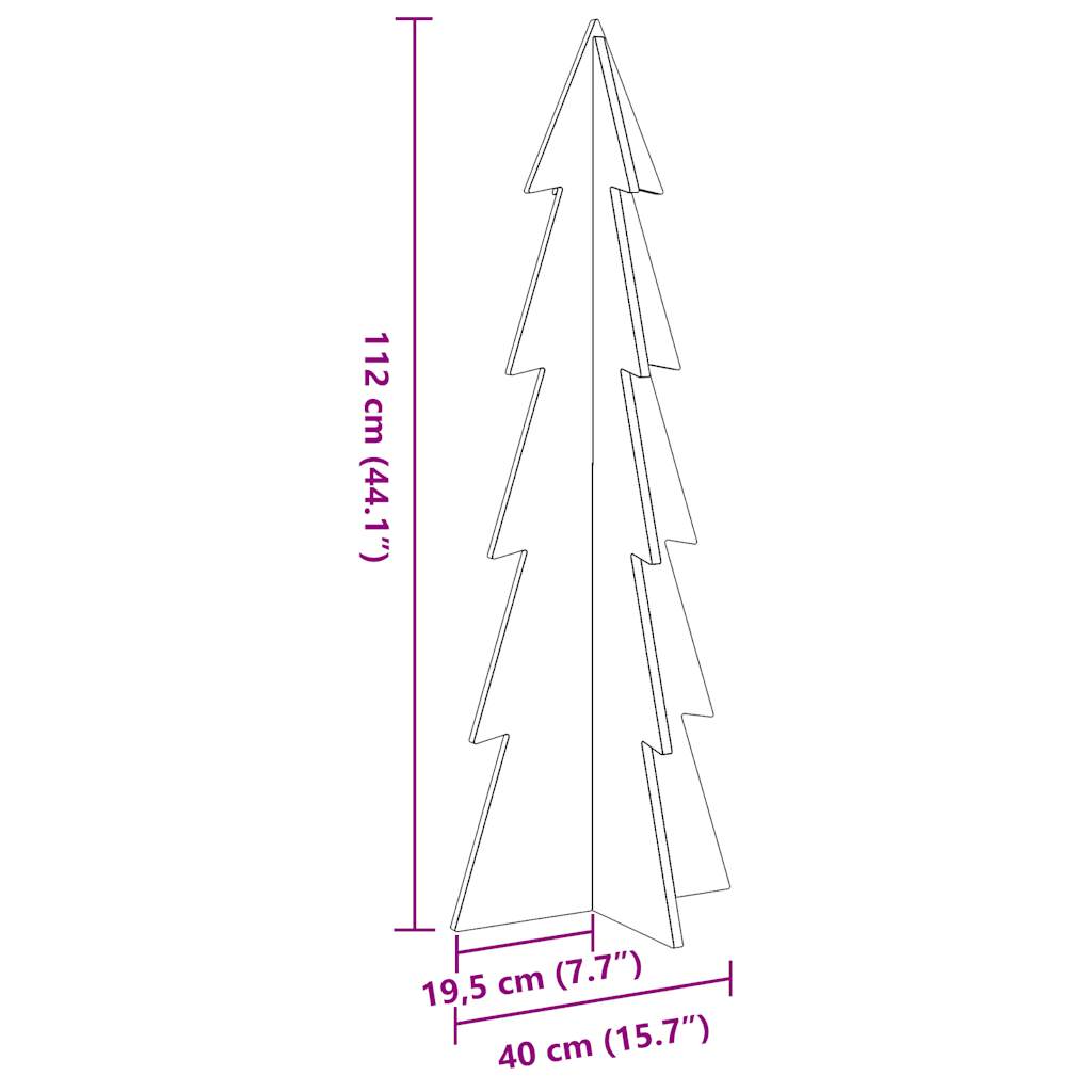 Wooden Christmas Tree for Decoration Wax Brown 112 cm Solid Wood Pine