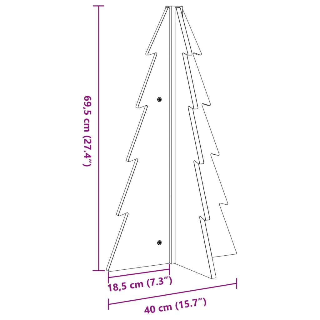 Wooden Christmas Tree for Decoration 69.5 cm Solid Wood Pine