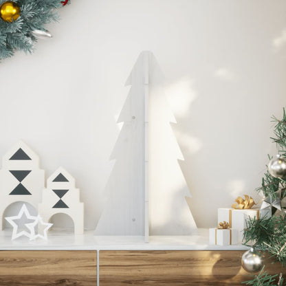 Wooden Christmas Tree for Decoration White 69.5 cm Solid Wood Pine