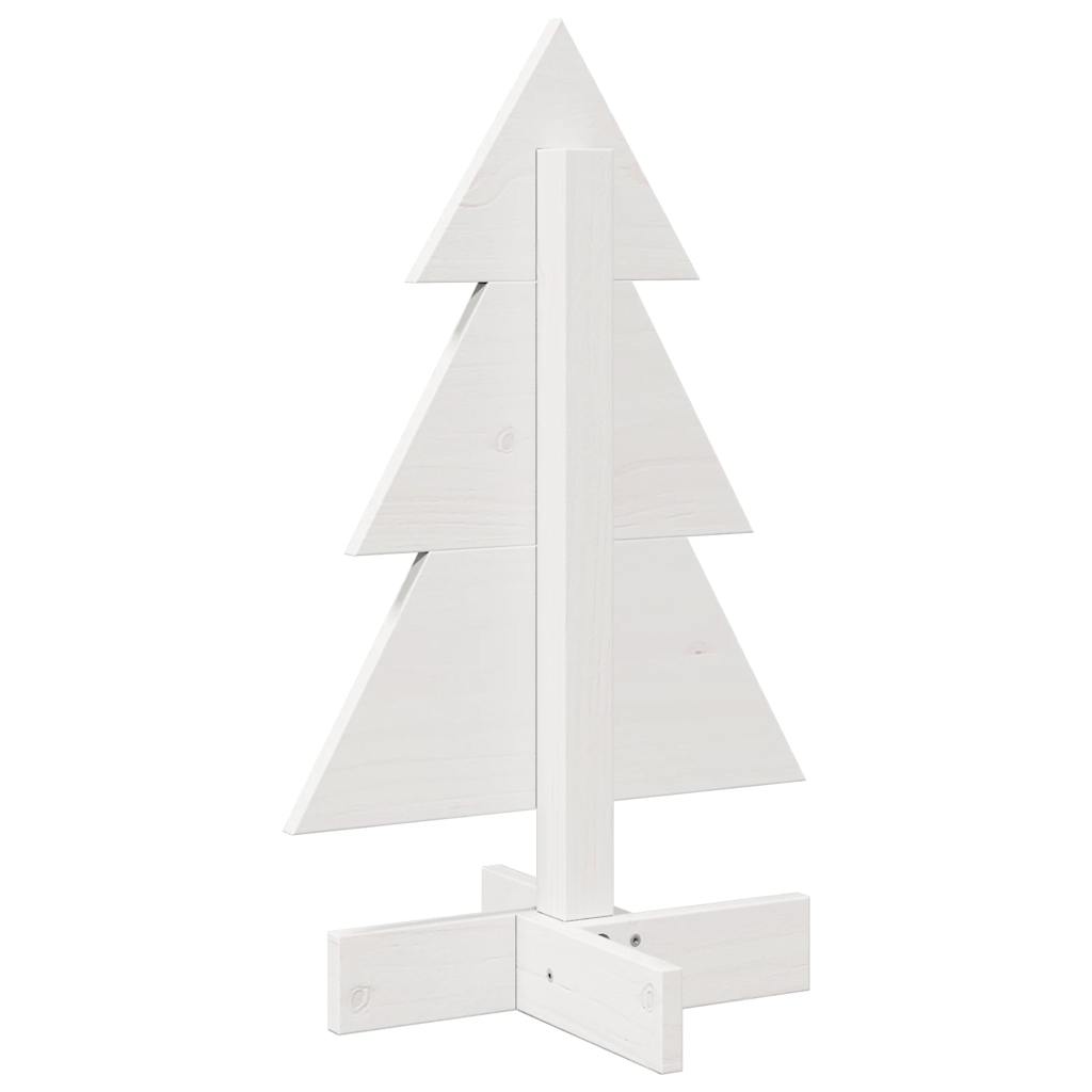 Wooden Christmas Tree for Decoration White 60 cm Solid Wood Pine