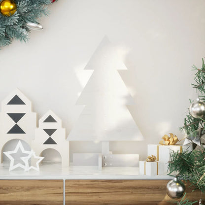 Wooden Christmas Tree for Decoration White 60 cm Solid Wood Pine