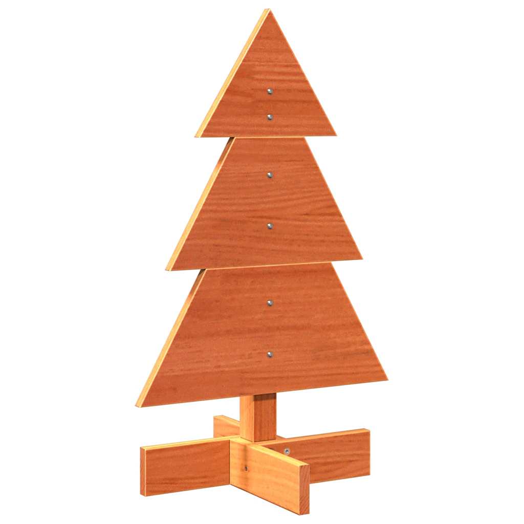 Wooden Christmas Tree for Decoration Wax Brown 60 cm Solid Wood Pine