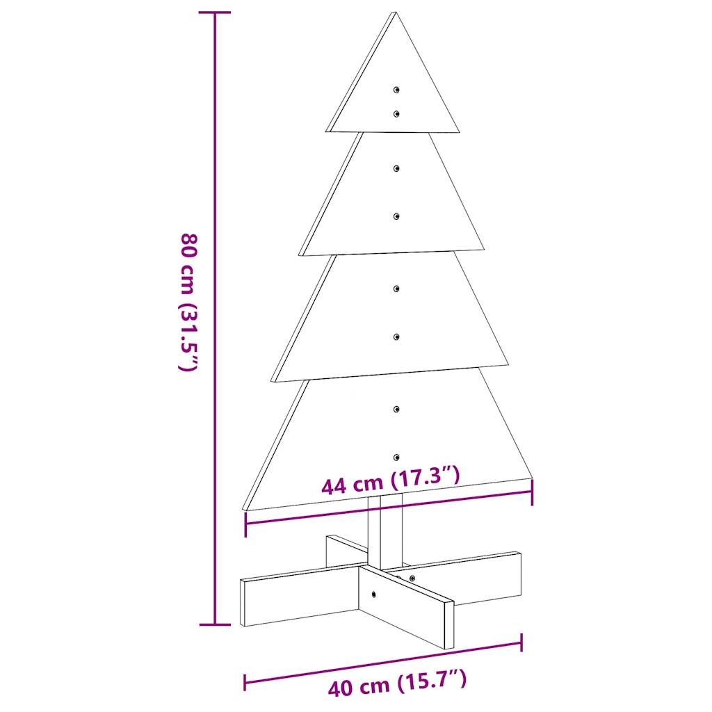 Wooden Christmas Tree for Decoration Wax Brown 80 cm Solid Wood Pine