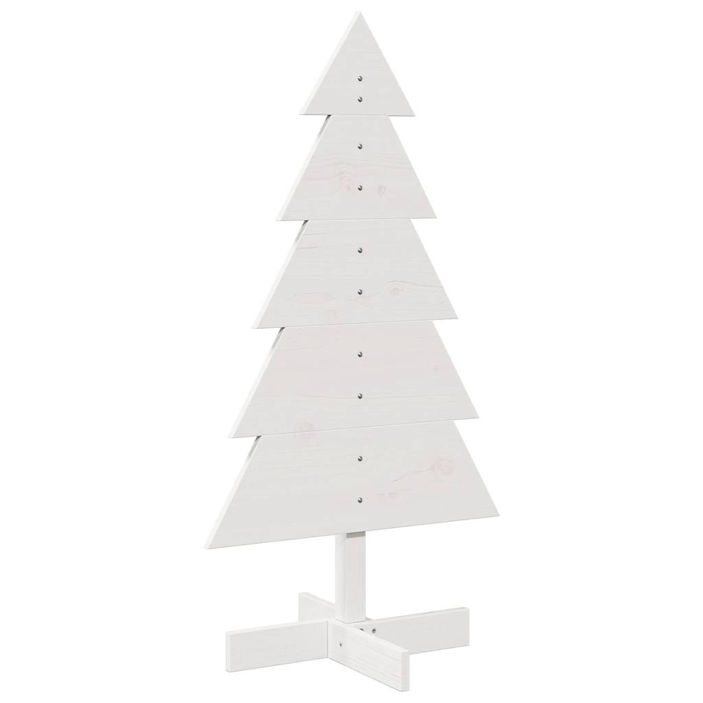 Wooden Christmas Tree for Decoration White 100 cm Solid Wood Pine