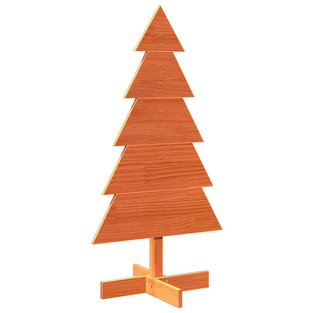 Wooden Christmas Tree for Decoration Wax Brown 100 cm Solid Wood Pine