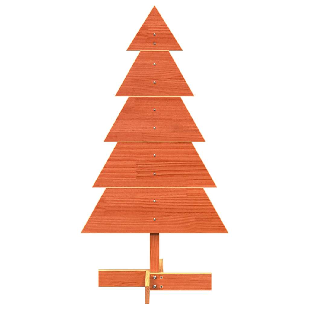 Wooden Christmas Tree for Decoration Wax Brown 100 cm Solid Wood Pine