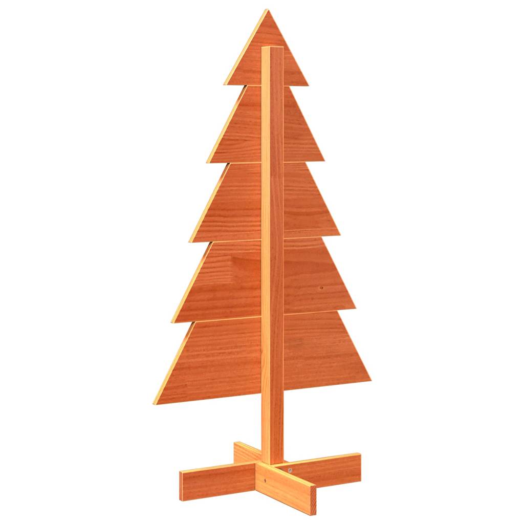 Wooden Christmas Tree for Decoration Wax Brown 100 cm Solid Wood Pine