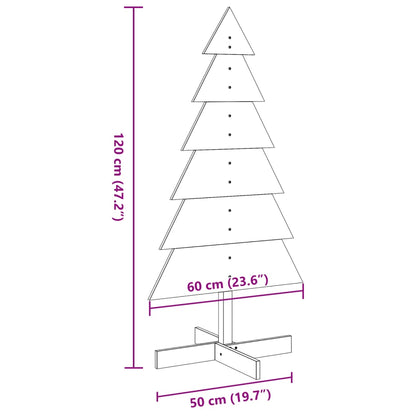 Wooden Christmas Tree for Decoration 120 cm Solid Wood Pine