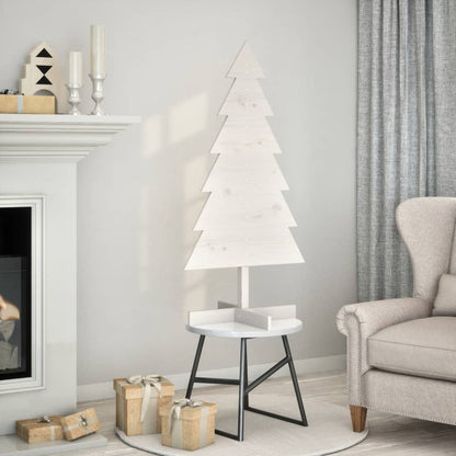 Wooden Christmas Tree for Decoration White 120 cm Solid Wood Pine